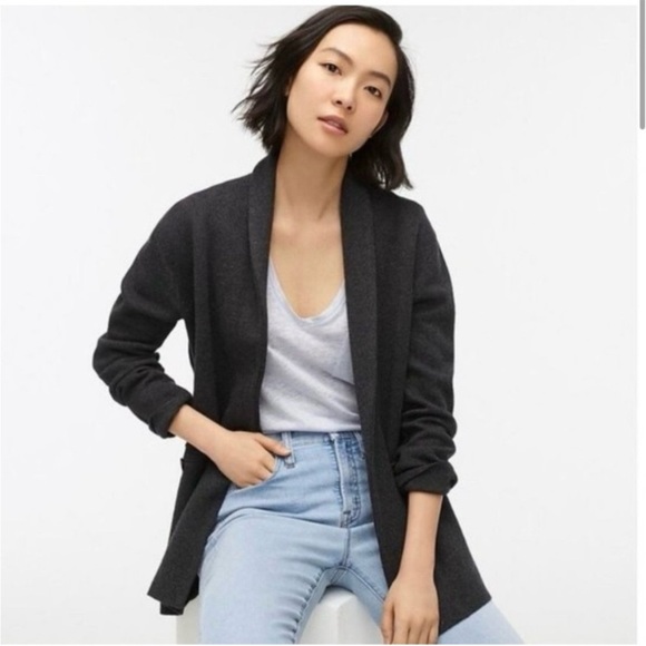 J. Crew Camille Sweater Blazer Shawl Collar Jacket XL merino wool open Sophie - Picture 1 of 12